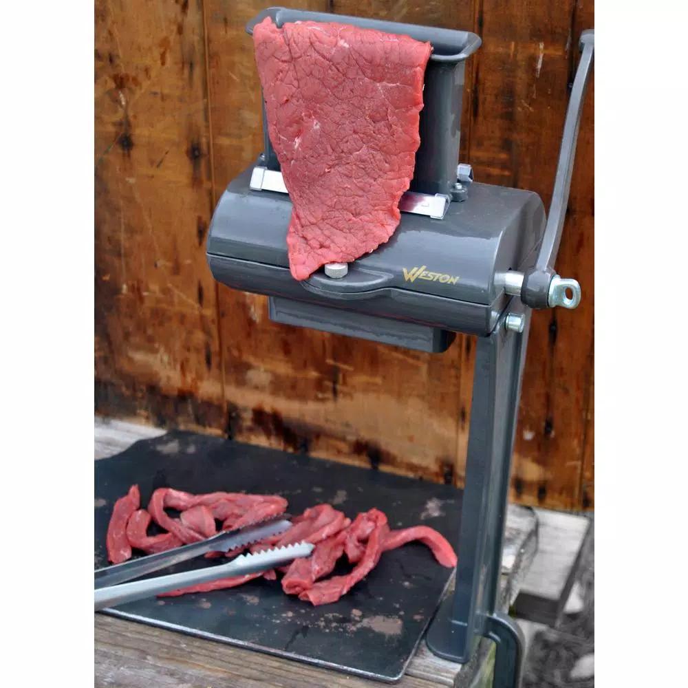 Weston Manual Jerky Slicer with 32 Stainless Steel Blades and C-Clamp Mount