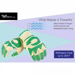 G & F Products DuPont Nomex and Kevlar Heat Resistant 5-Finger Oven Mitts thumbnail 9