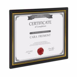 DesignOvation Corporate Document Frames, 8.5 x 11 in., Black with Gold Accent Trim (Set of 12) thumbnail 3