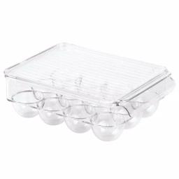 interDesign Fridge Binz 12 Egg Holder Clear Plastic Refrigerator Storage Container thumbnail 1