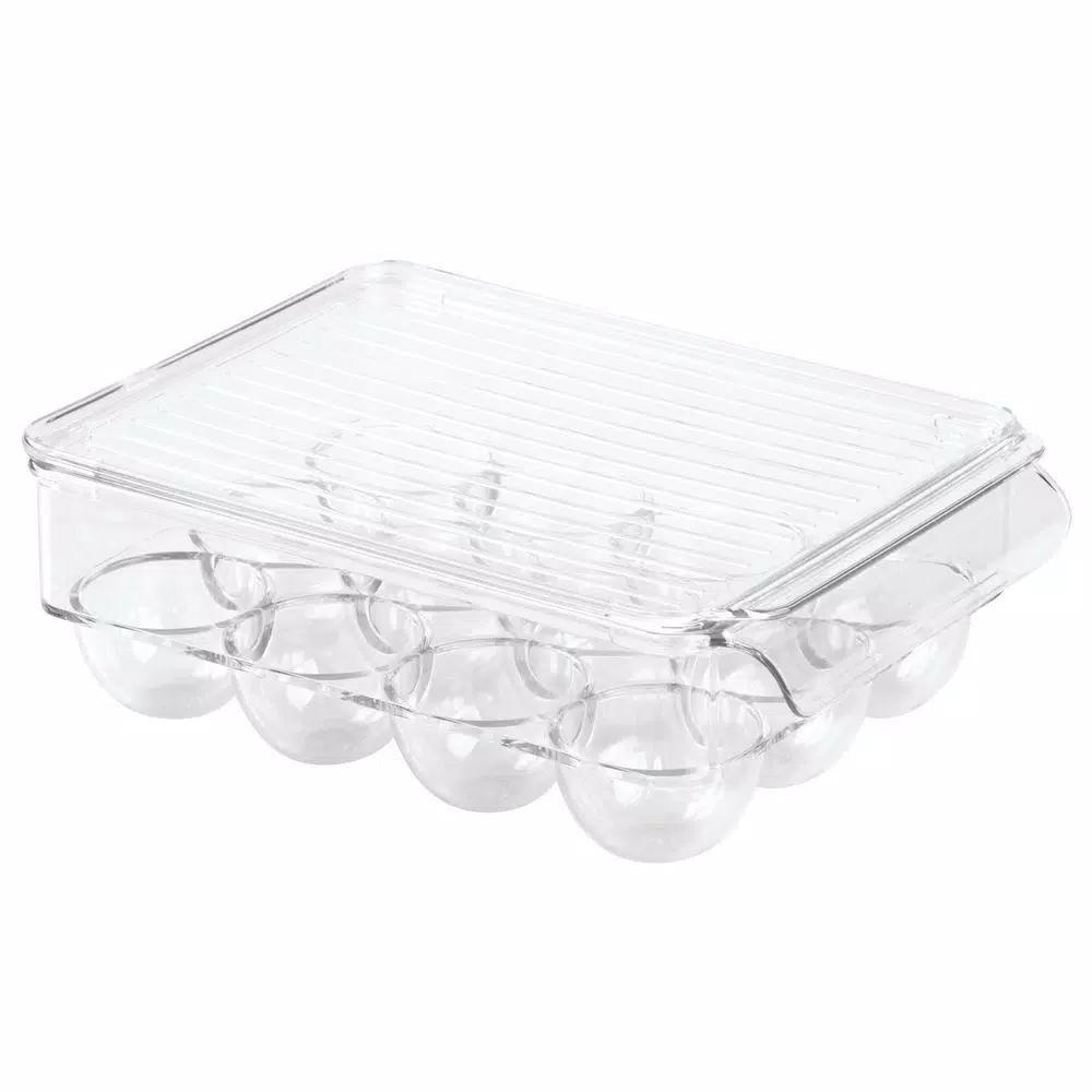 interDesign Fridge Binz 12 Egg Holder Clear Plastic Refrigerator Storage Container