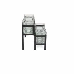 Mind Reader 6-Compartment 2-Tier Black Metal Condiment Server with 6 Removable 8 oz. Glass Jars thumbnail 4