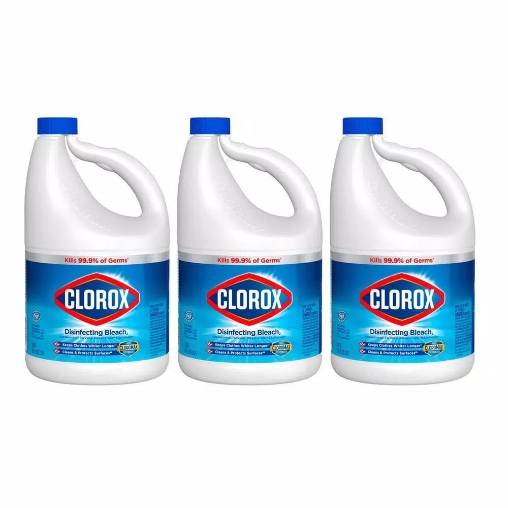 Clorox Disinfecting Bleach Regular Concentrated Liquid, 121 oz (Pack of 3)