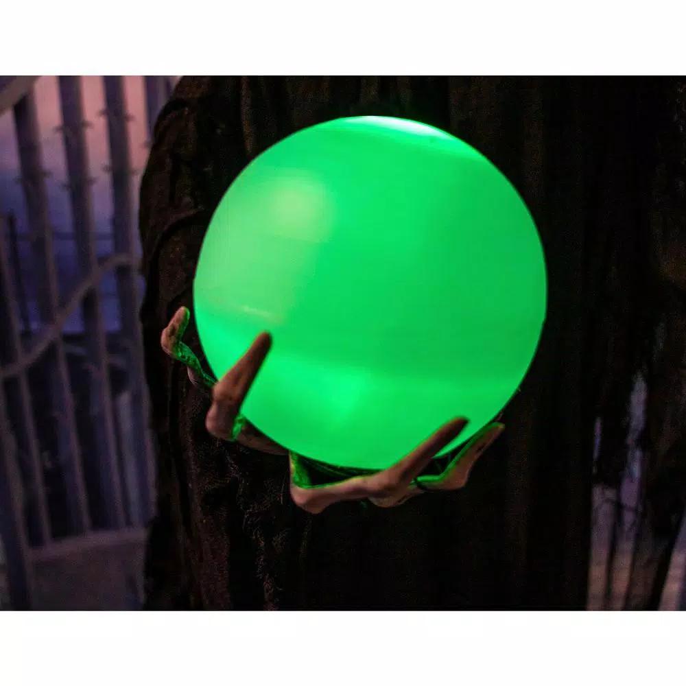 Haunted Hill Farm 7.5 ft. Animated Phantom Witch with Multi-Color LED Crystal Ball Halloween Prop