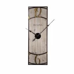 Bulova Vermont Country Store 45 in. Oversized 3-Panel Square Gallery Wall Clock - Weathered Grey Wood & Metal thumbnail 2