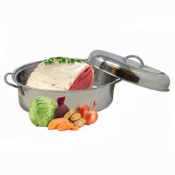 LavoHome Professional Stainless Steel Oval Roaster Set with Induction Lid and Wire Rack, 9.5 Qt thumbnail 3