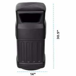 Alpine Industries 16 Gal. Black Commercial Trash Can with Dome Ashtray Lid thumbnail 2