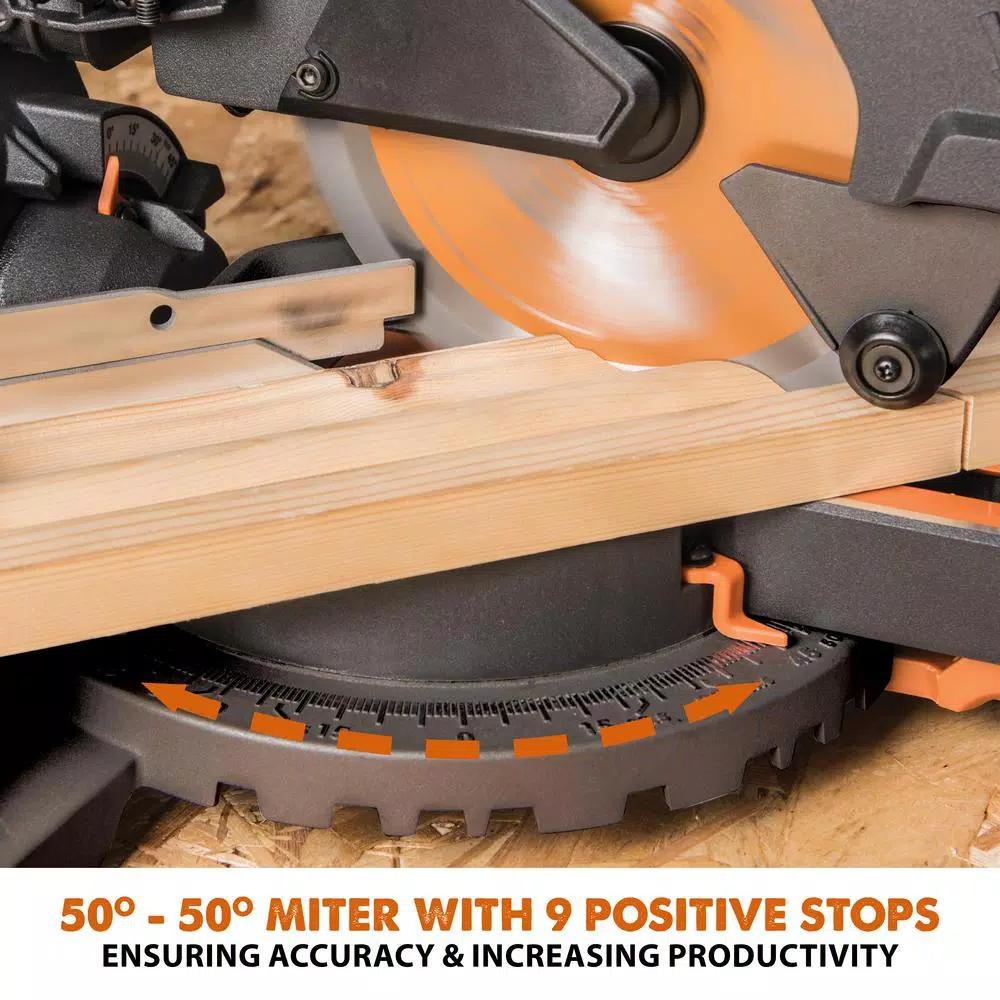 Evolution Power Tools Evolution 10 Amp 7-1/4 in. Sliding Compound Miter Saw with Laser Guide and Multi-Material Blade