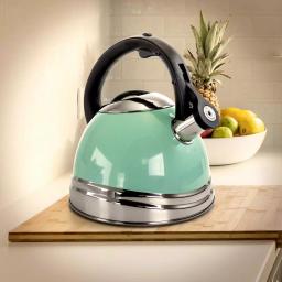 Mr. Coffee 10-Cup Stainless Steel Whistling Tea Kettle, Blue thumbnail 3