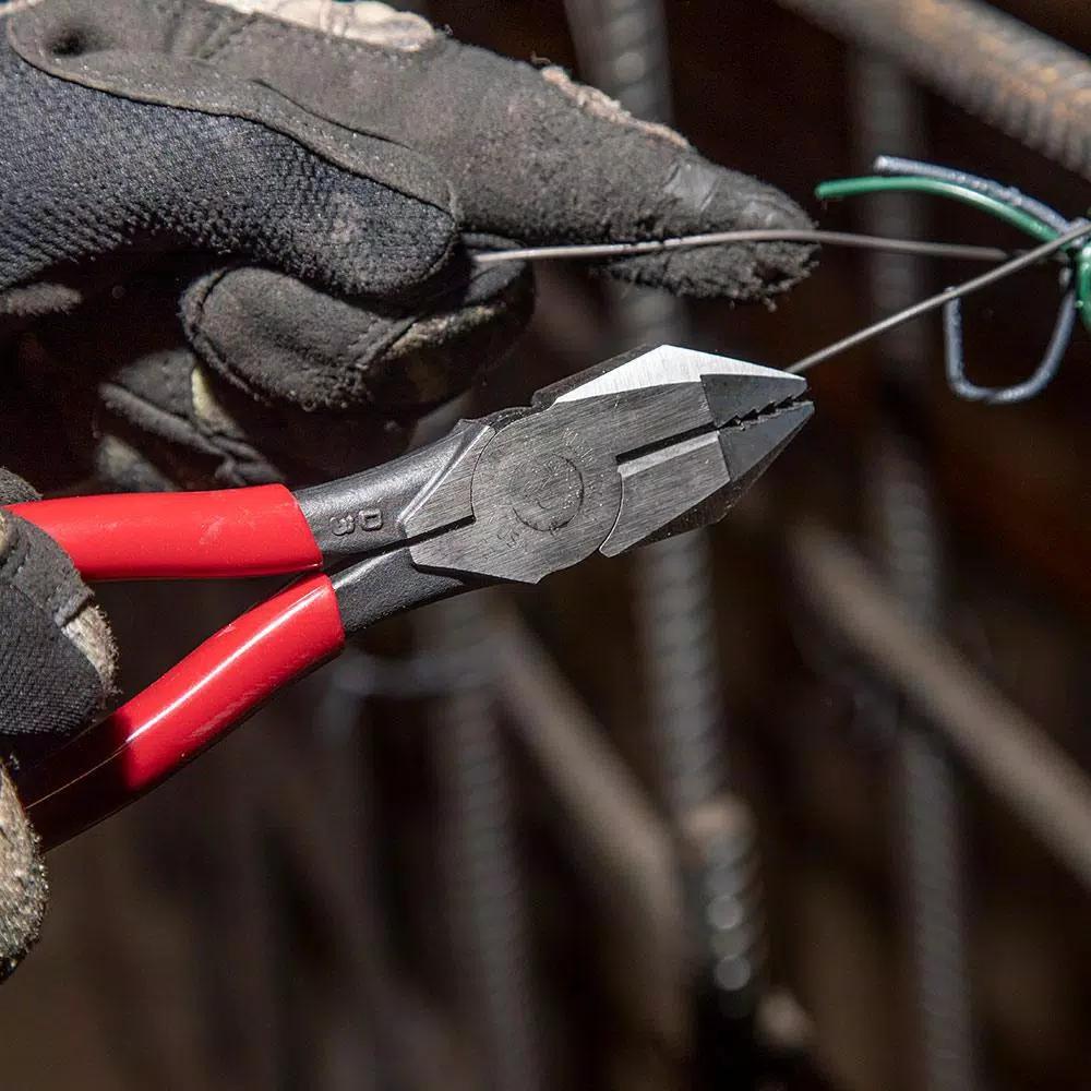 Klein Tools 9 in. Aggressive Knurl Ironworker's Pliers for Rebar Tie Wire