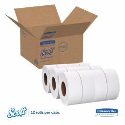 Kimberly-Clark PROFESSIONAL Scott 100% Recycled Fiber Jumbo Bath Tissue, 2-Ply, 12 Rolls thumbnail 2