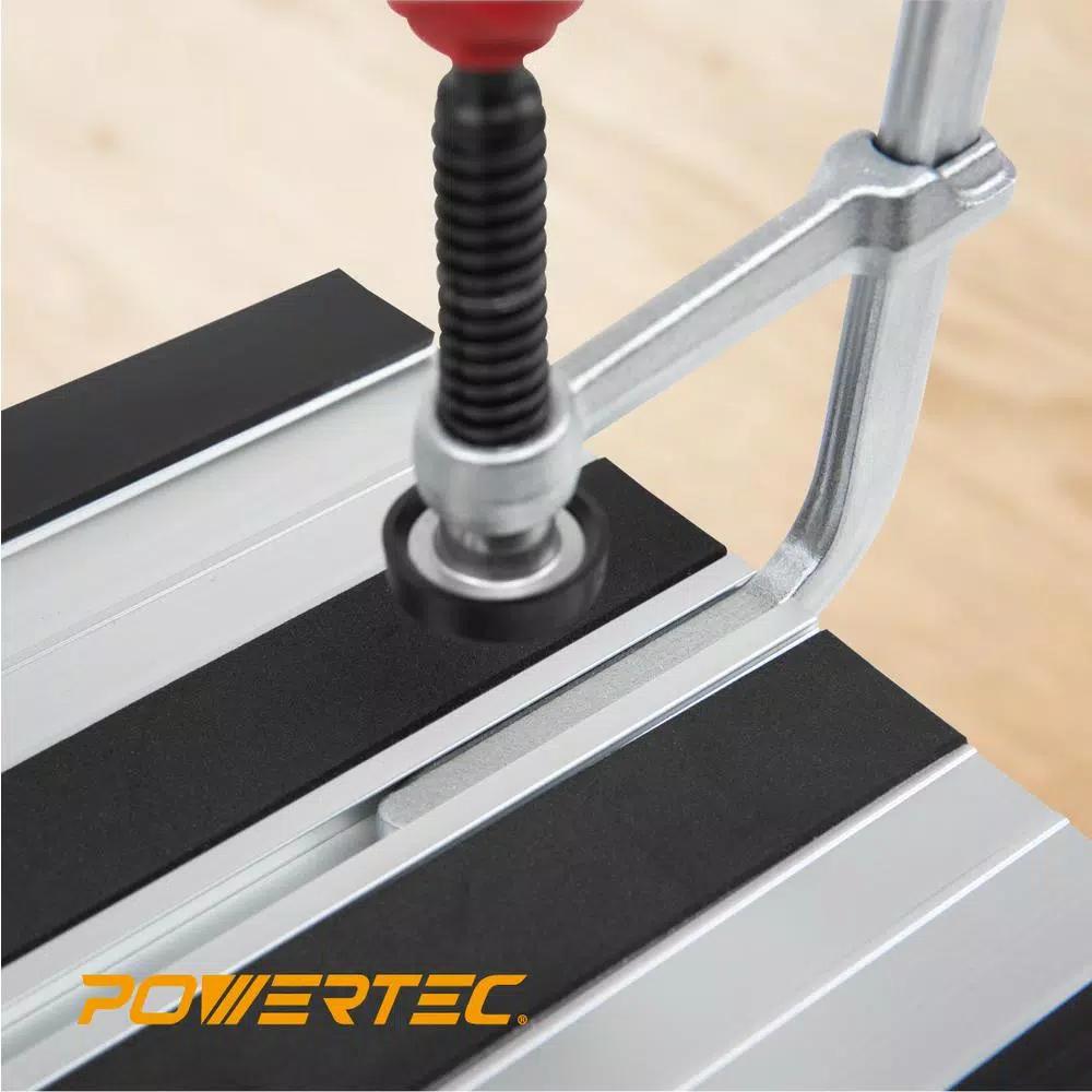 POWERTEC 7 in. Quick Screw Down Guide Rail Clamp with 2-3/8 in. Throat Depth (2-Pack)