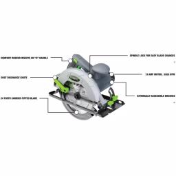 Genesis 7-1/4 in. 13 Amp Corded Circular Saw with Metal Lower Guard and Rip Guide thumbnail 2
