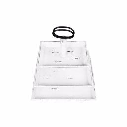 3R Studios White Decorative 3-Tier Tray - Rustic Distressed Wood and Metal Design thumbnail 3