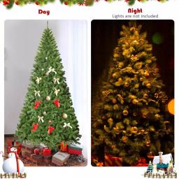 Costway 9 ft. Slim Fraser Fir Artificial Christmas Tree, Unlit Green with 2094 Tips thumbnail 4
