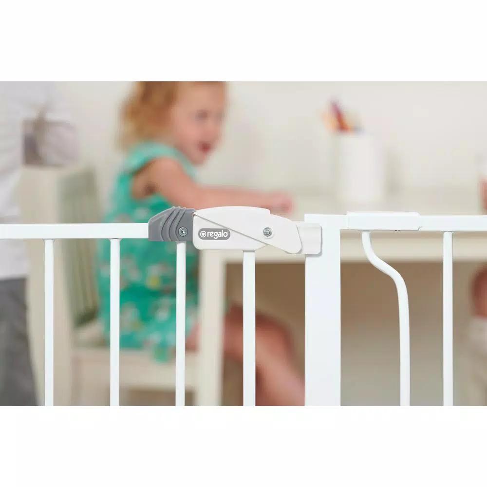 Regalo WideSpan Extra Wide Metal Walk-Through Baby Gate, 30 in. Tall, Fits 29-56 in. Openings