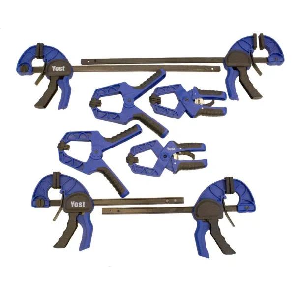 Yost 8-Piece Heavy Duty Clamp Set with Bar, Spring, and Ratchet Clamps