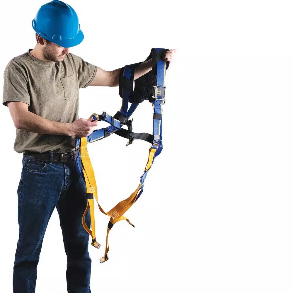 Werner Blue Armor 1000 Positioning Harness with 3 D-Rings, Small, Blue