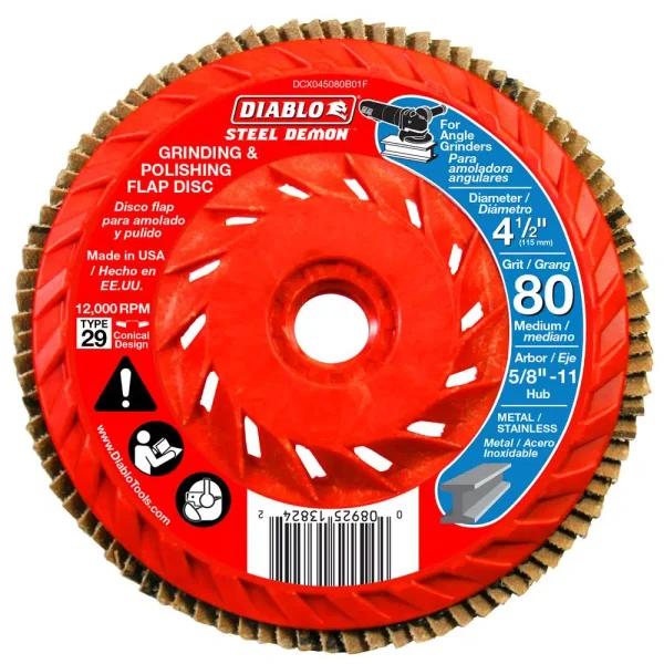 Diablo Steel Demon 4-1/2 in. 80-Grit Grinding and Polishing Flap Disc with Speed Hub