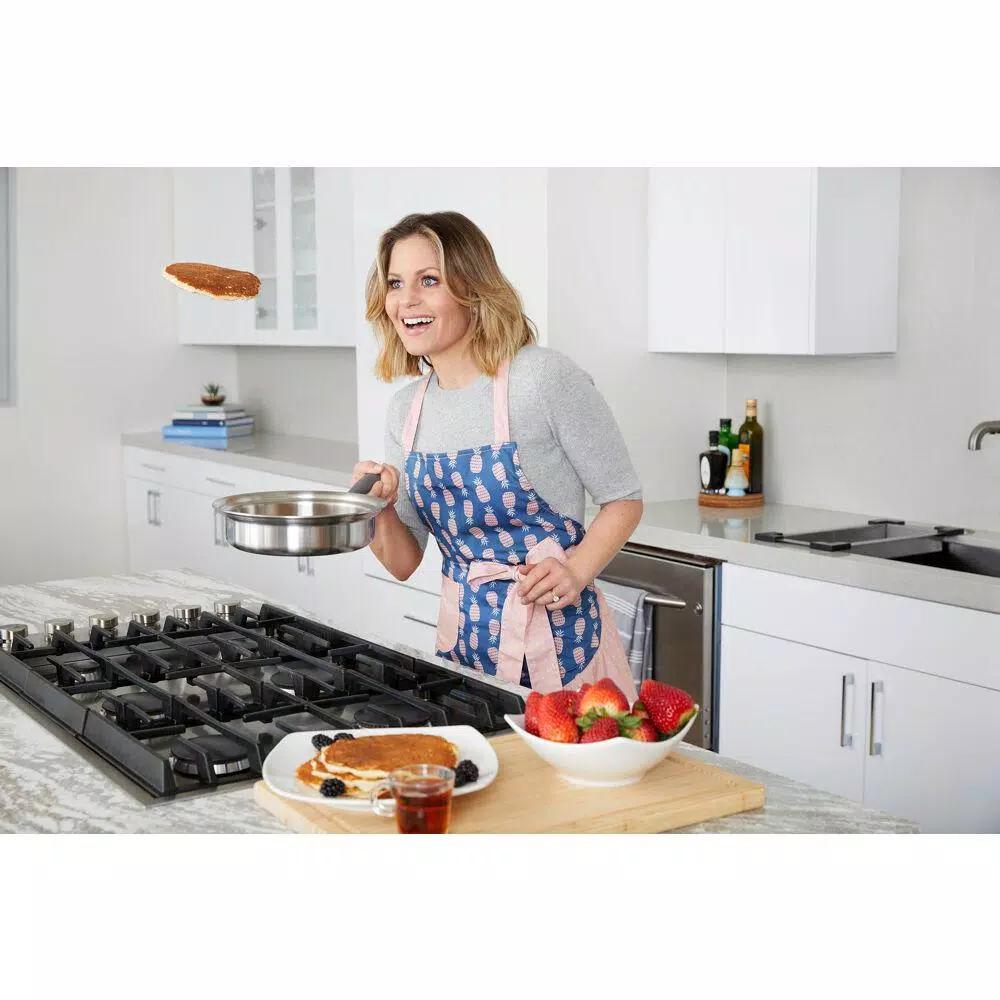 CookCraft by Candace 1.25 qt. Tri-Ply Stainless Steel Saute Pan with Patented Latch Glass Lid
