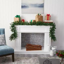 Nearly Natural 9 ft. Pre-lit Artificial Pine Christmas Garland with 50 Warm White LED Lights thumbnail 5