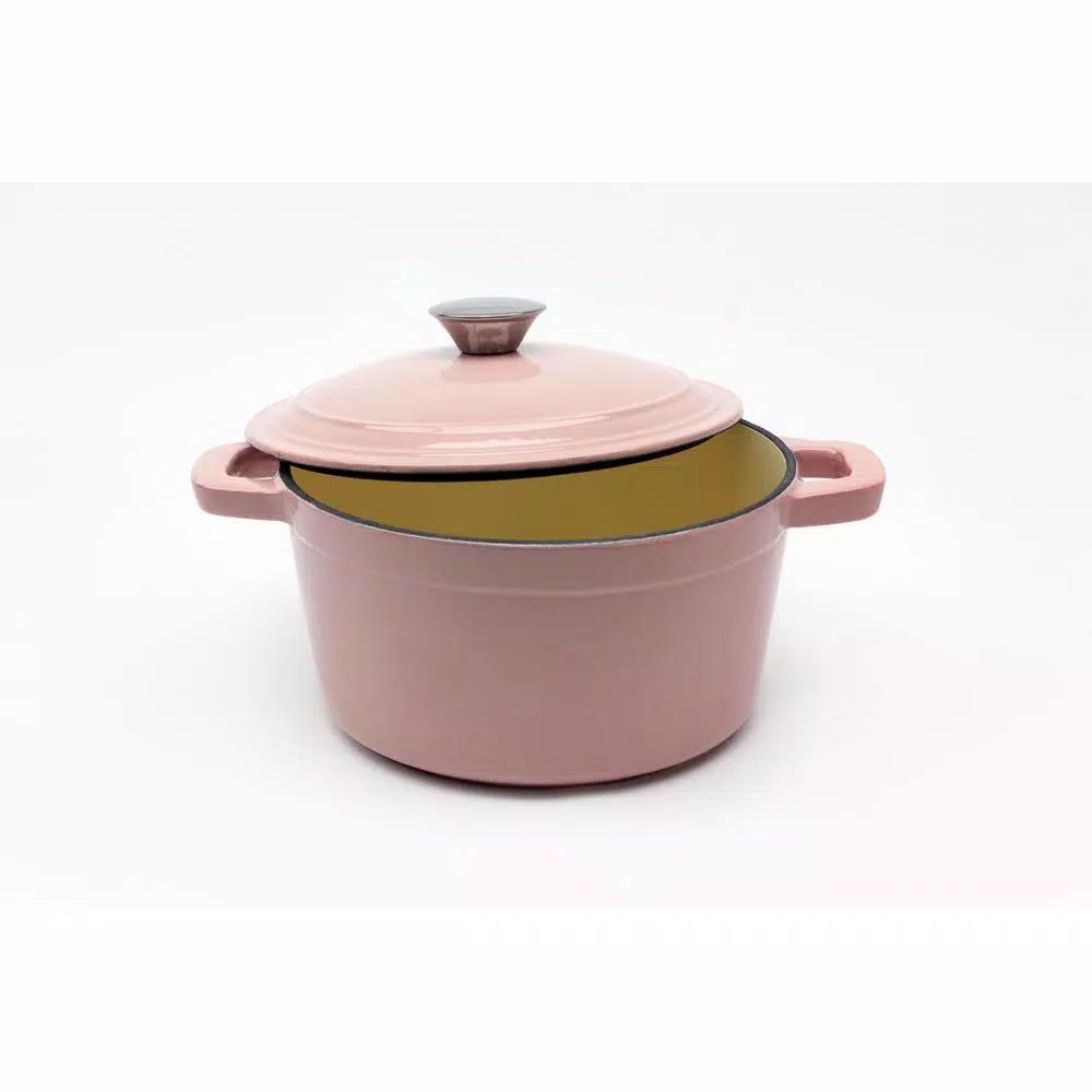 BergHOFF Neo 3 qt. Round Cast Iron Dutch Oven with Lid, Pink