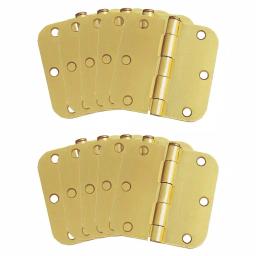 Design House 3.5 in. x 5/8 in. Radius Satin Brass Steel Door Hinges, 10-Pack thumbnail 1
