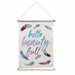 WallPops Bohemian Hello Beauty-Full Wall Tapestry - Purple and Blue Feather Design thumbnail 2