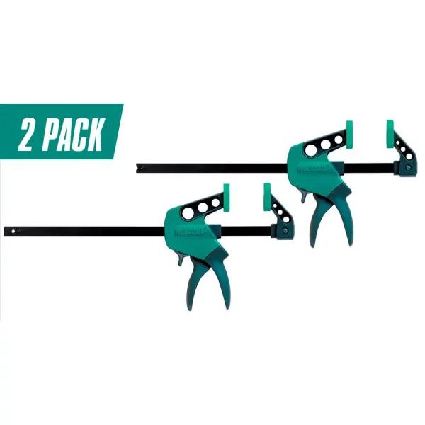 Wolfcraft AccuGrip 12 in. One-Hand Bar Clamp and 20 in. Spreader 2-Pack