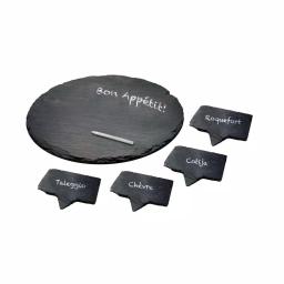 Epicureanist Slate Cheese Markers and Tray Set with Food-Safe Chalk thumbnail 4