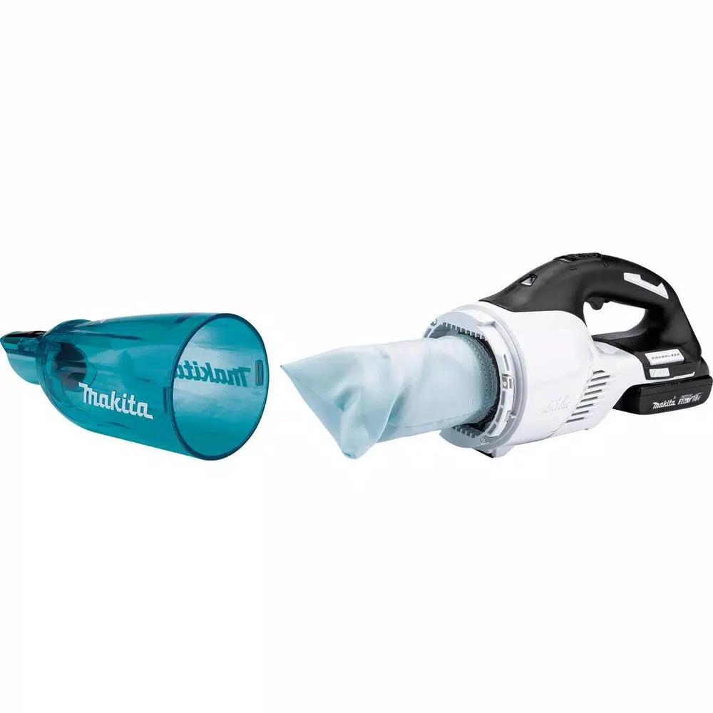Makita 18V LXT Brushless Cordless Vacuum Kit with 2.0Ah Battery, Rapid Charger & Cyclonic Attachment