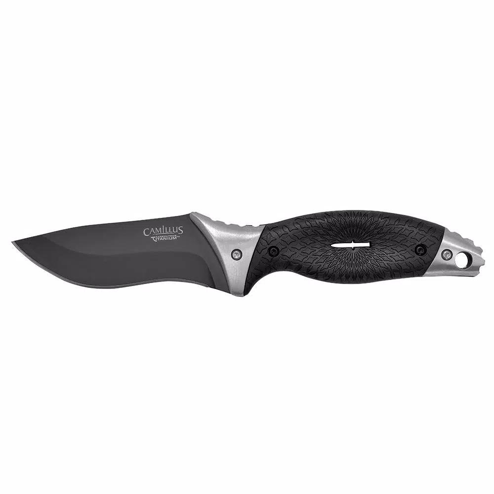 Camillus ST6 4 in. Carbonitride Titanium Drop Point Fixed Blade Knife with Sheath