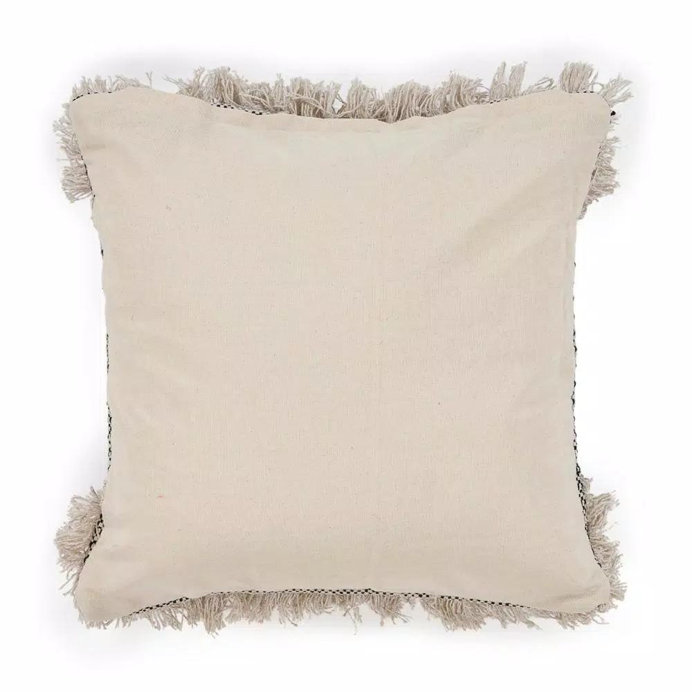 LR Resources Cottage Natural and Black Geometric 20 in. x 20 in. Cotton Throw Pillow