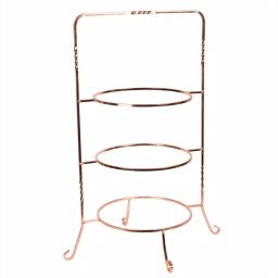 Creative Home 3-Tier Copper Plated Iron Cake & Tiered Stand, Handcrafted Serving Rack for Desserts and Fruit thumbnail 1