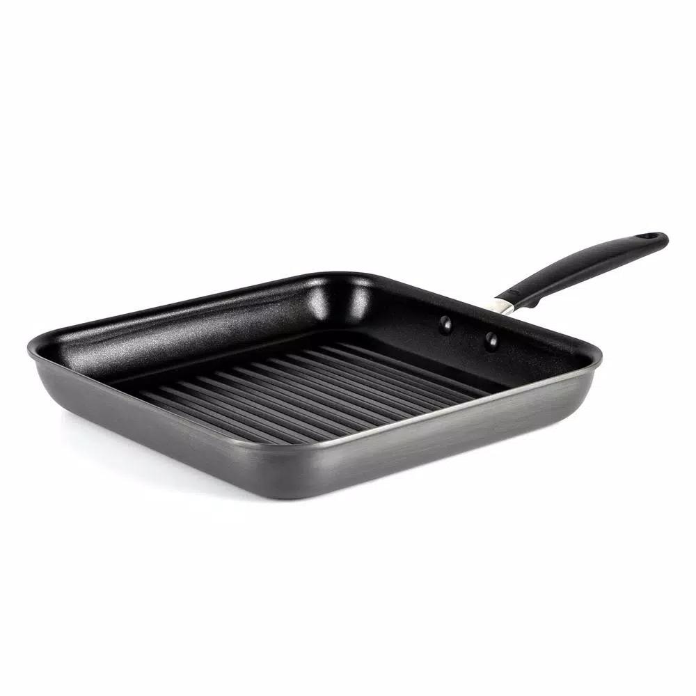 OXO Good Grips 11 in. Hard-Anodized Aluminum Nonstick Grill Pan, Gray