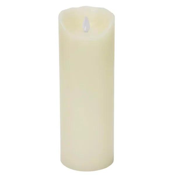 Unbranded Ivory Flameless Moving Pillar Flame 9 in. Real Wax LED Candle
