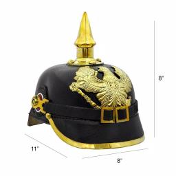 Benzara Black and Gold Imperial Prussian Helmet - Decorative Metal & Resin Decor thumbnail 3