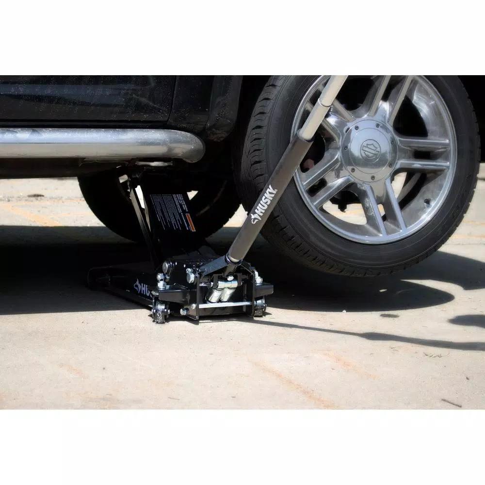 Husky 3.5-Ton Low Profile Floor Jack with Quick Lift and Universal Joint Release