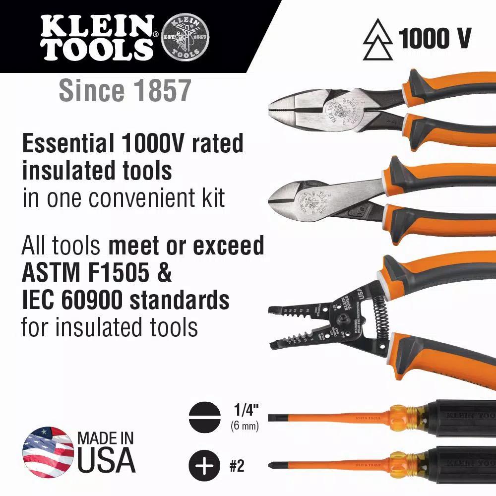 Klein Tools 1000V Insulated Electrical Tool Kit, 5-Piece Professional Set