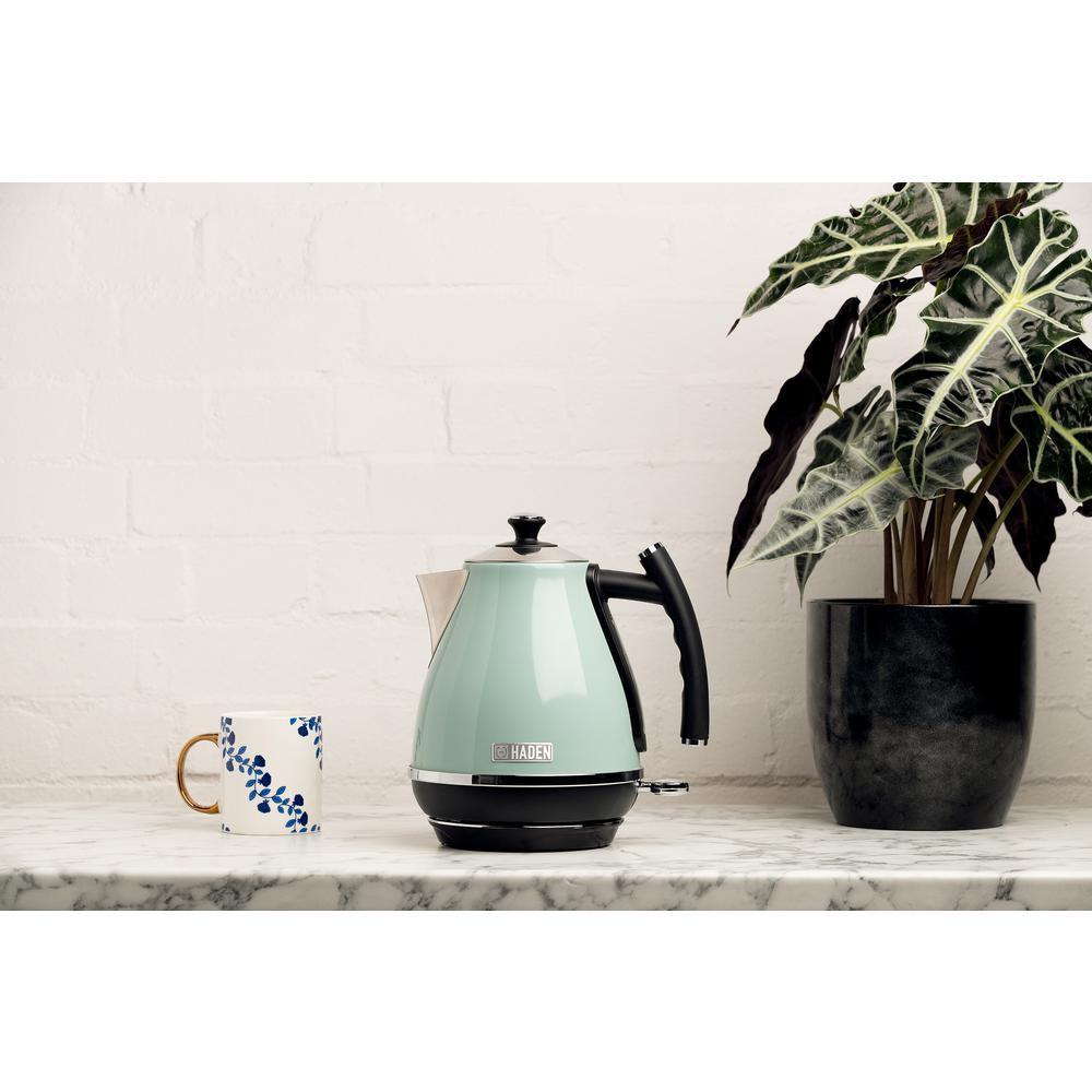 HADEN Cotswold 1.7L Electric Kettle, 7-Cup Stainless Steel with Auto Shut-Off, Sage Green