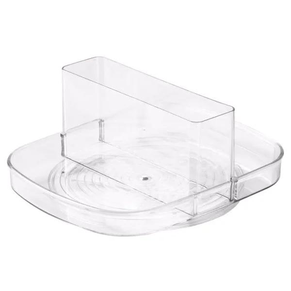 interDesign Linus Clear Napkin Spinner and Condiment Organizer