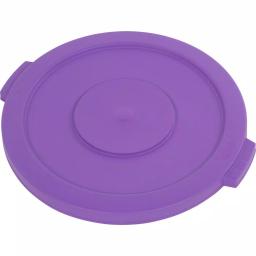 Carlisle Bronco 20 Gallon Purple Round Trash Can Lid, Heavy-Duty Plastic (6-Pack) thumbnail 1