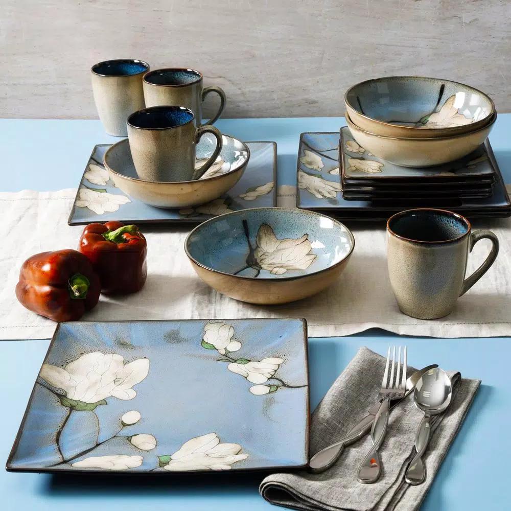 GIBSON elite The Gibson Bloomington 16-Piece Stoneware Dinnerware Set, Service for 4
