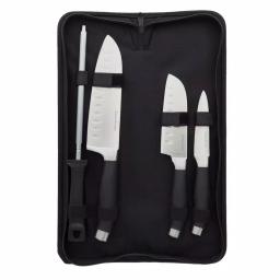 Trademark Classic Cuisine 5-Piece Stainless Steel Knife Set with Nylon Carry Bag thumbnail 3