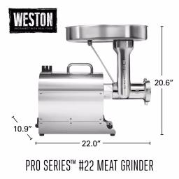 Weston Pro Series #22 1.5 HP Stainless Steel Electric Meat Grinder & Sausage Stuffer thumbnail 3