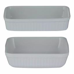 Mason Cash Classic 2-Piece White Stoneware Bakeware Set thumbnail 1