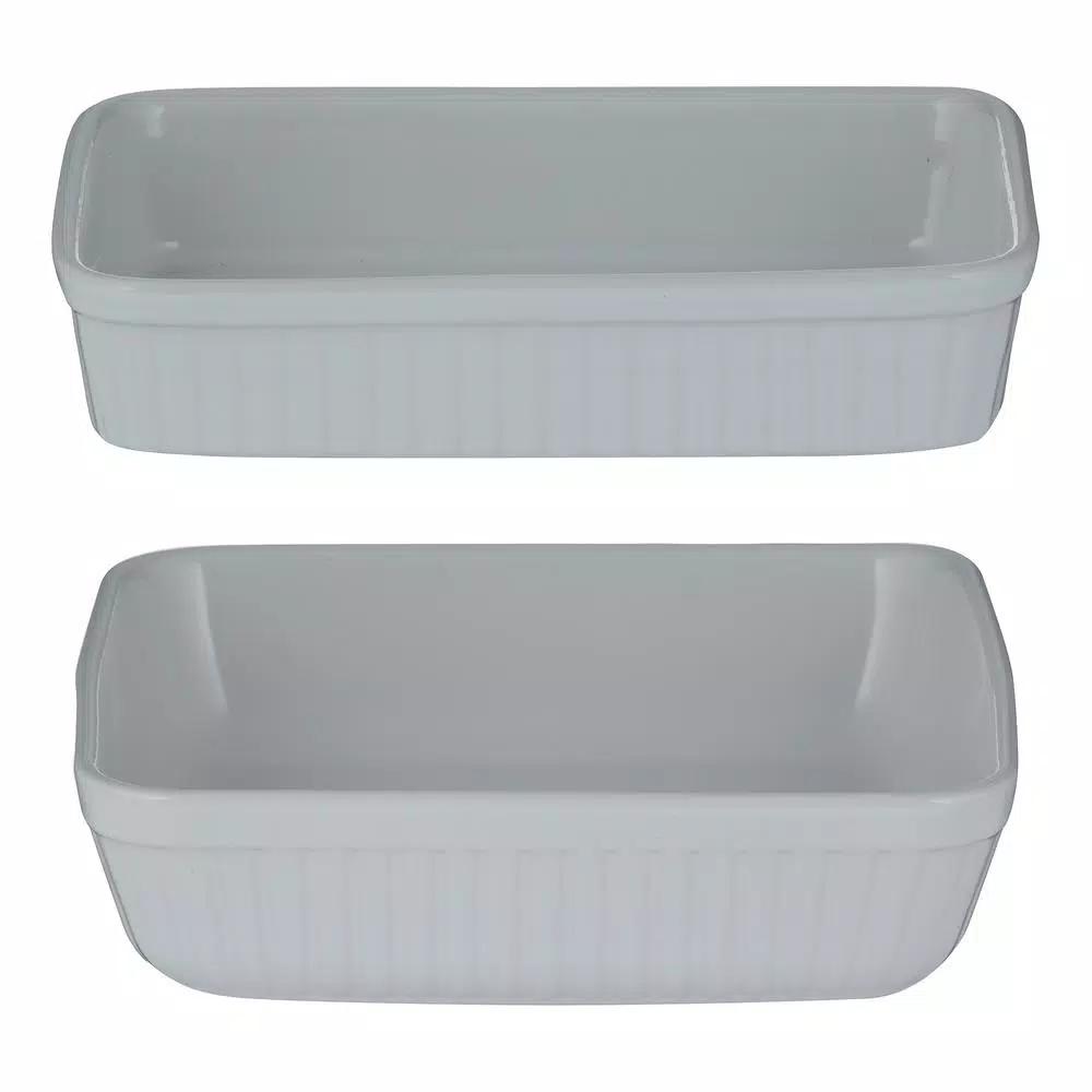 Mason Cash Classic 2-Piece White Stoneware Bakeware Set