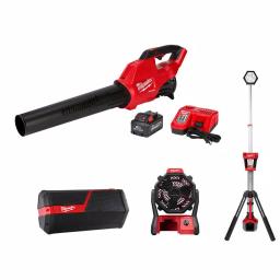 Milwaukee M18 FUEL 4-Tool Combo Kit: Blower, Speaker, Fan, and Rocket Dual Power Tower Light thumbnail 1