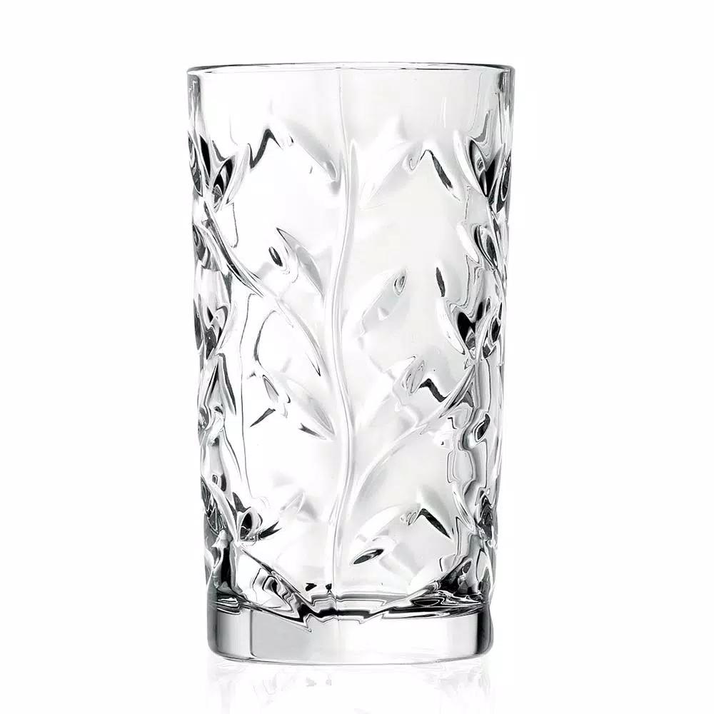 Lorren Home Trends RCR Laurus Crystal Highball Glasses, Set of 6, 12 oz.