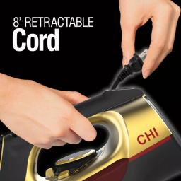 CHI Retractable Cord Steam Iron with Titanium-Infused Ceramic Soleplate, Gold thumbnail 3
